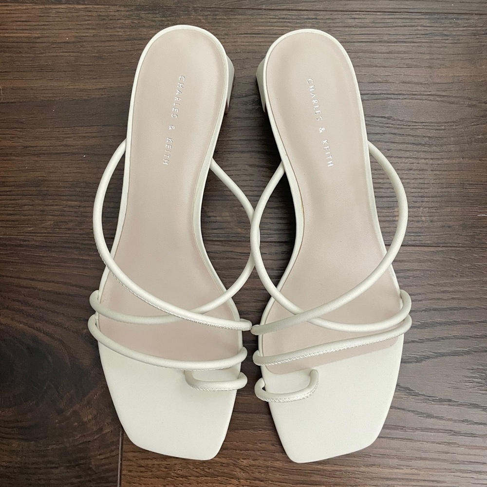 White low heel summer sandals